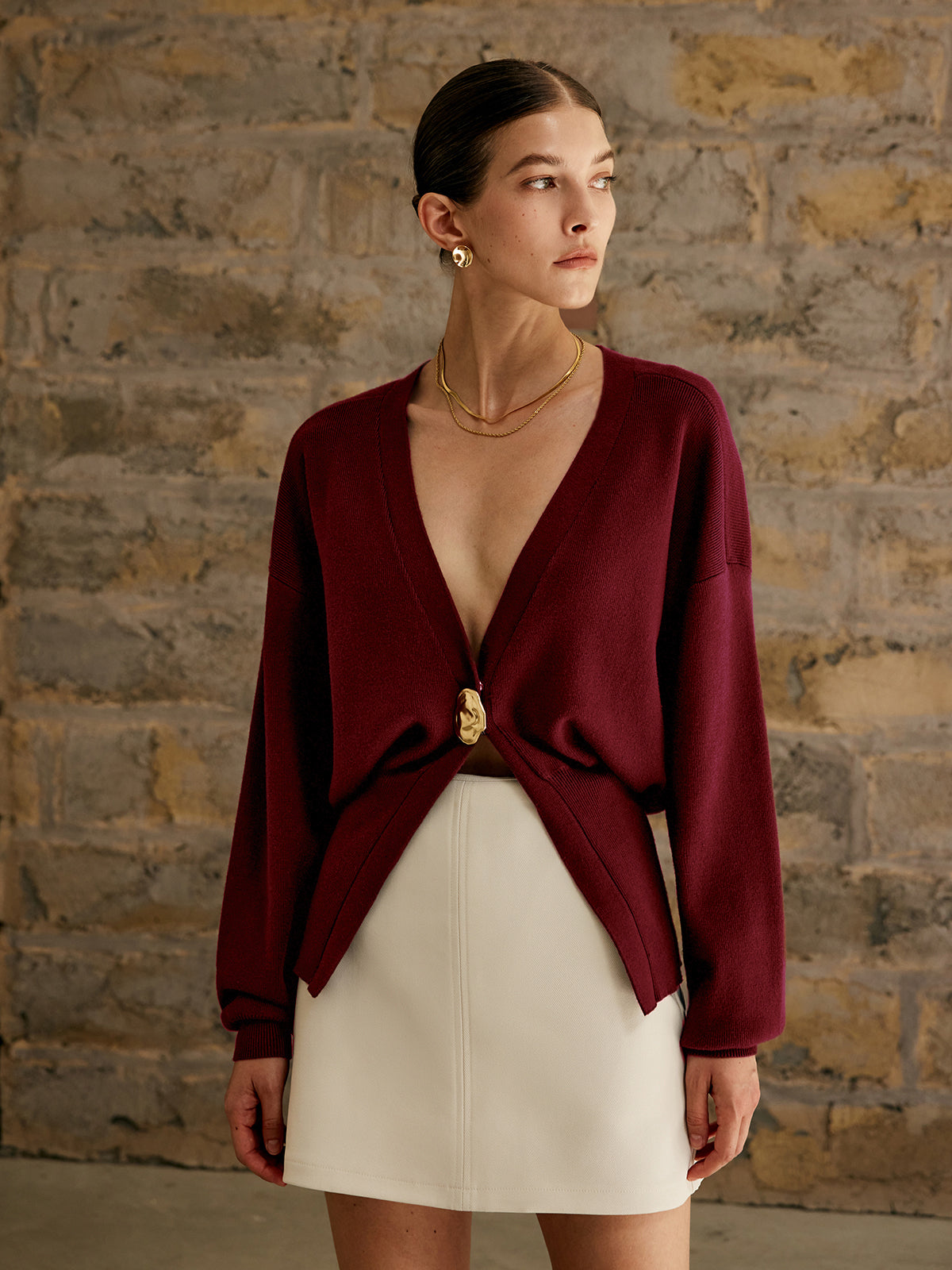 Emelia Golden Button Cardigan