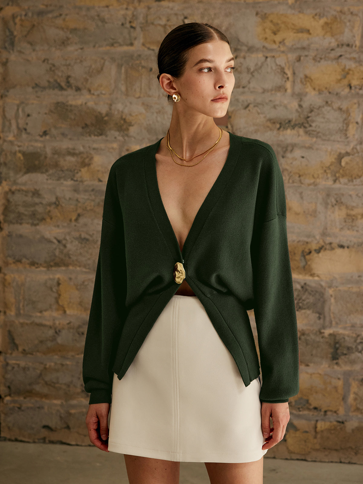Emelia Golden Button Cardigan
