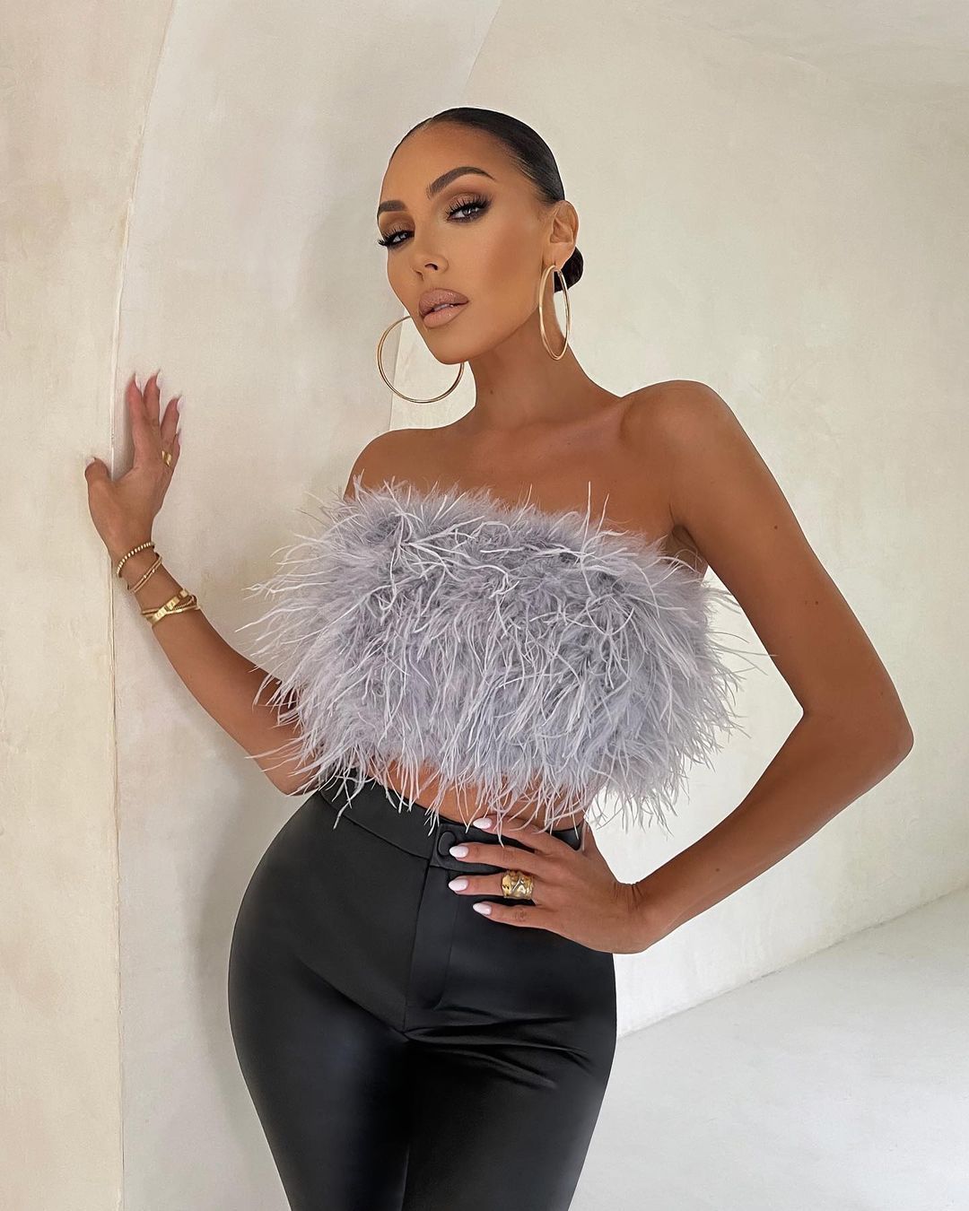 Jianna Stylish Fur Top
