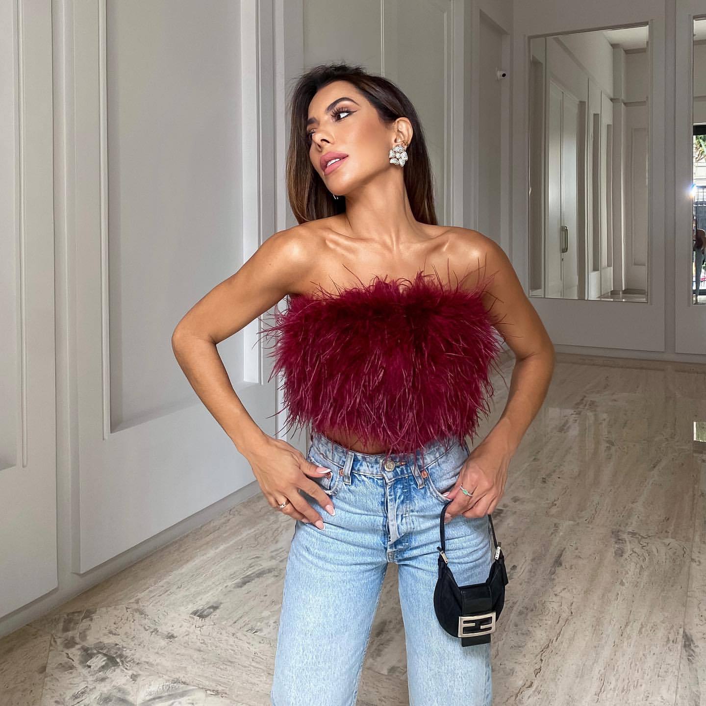 Jianna Stylish Fur Top