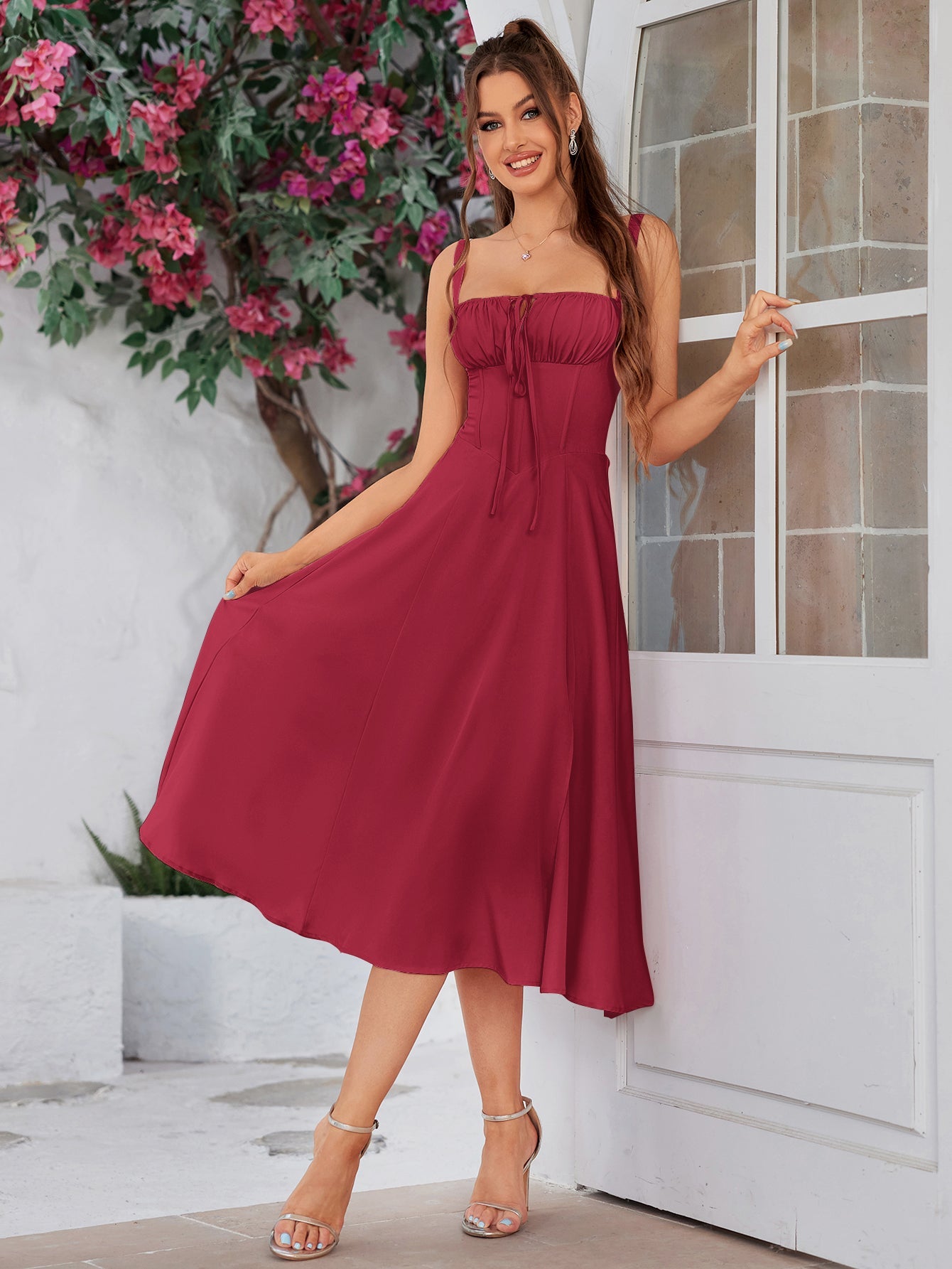 Jacklynn Ruched Midi Dress