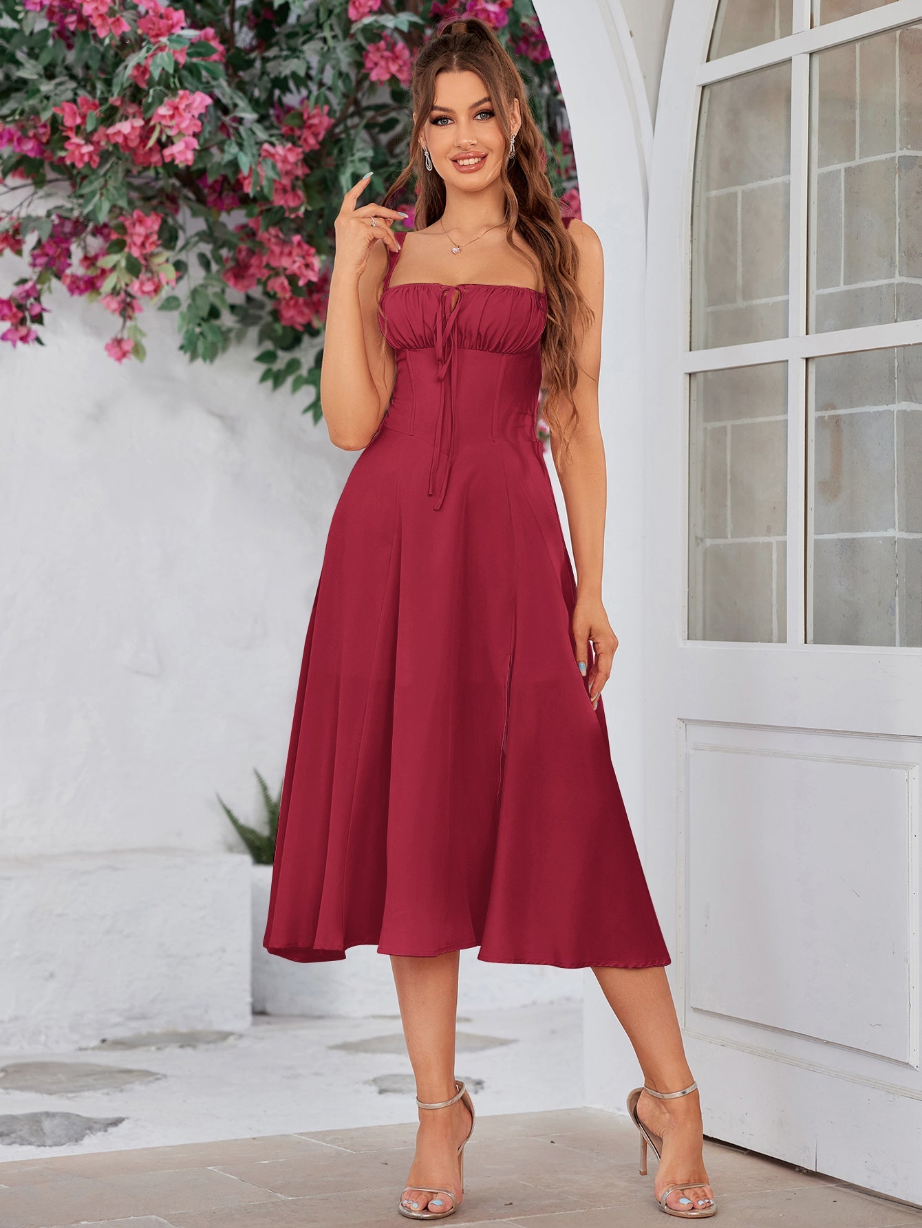 Jacklynn Ruched Midi Dress