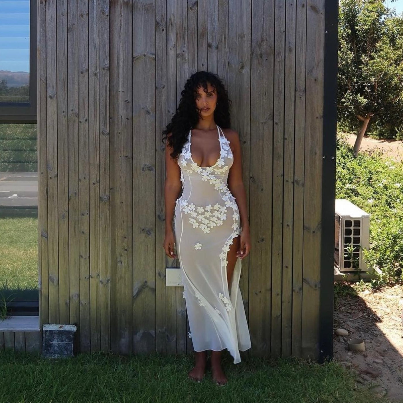 Sandra Mesh Maxi Dress