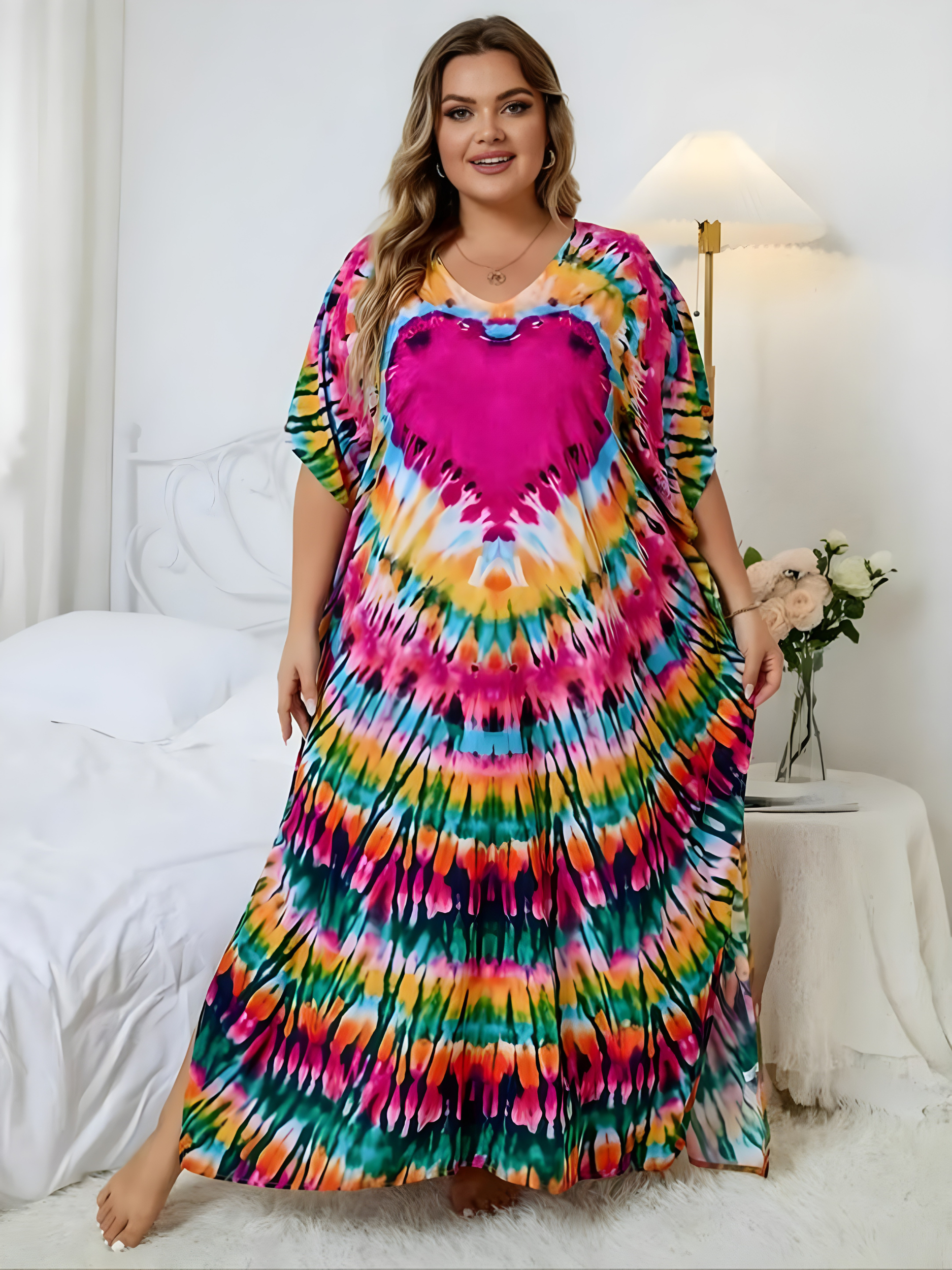 Evalina Plus Size Kaftan Dress