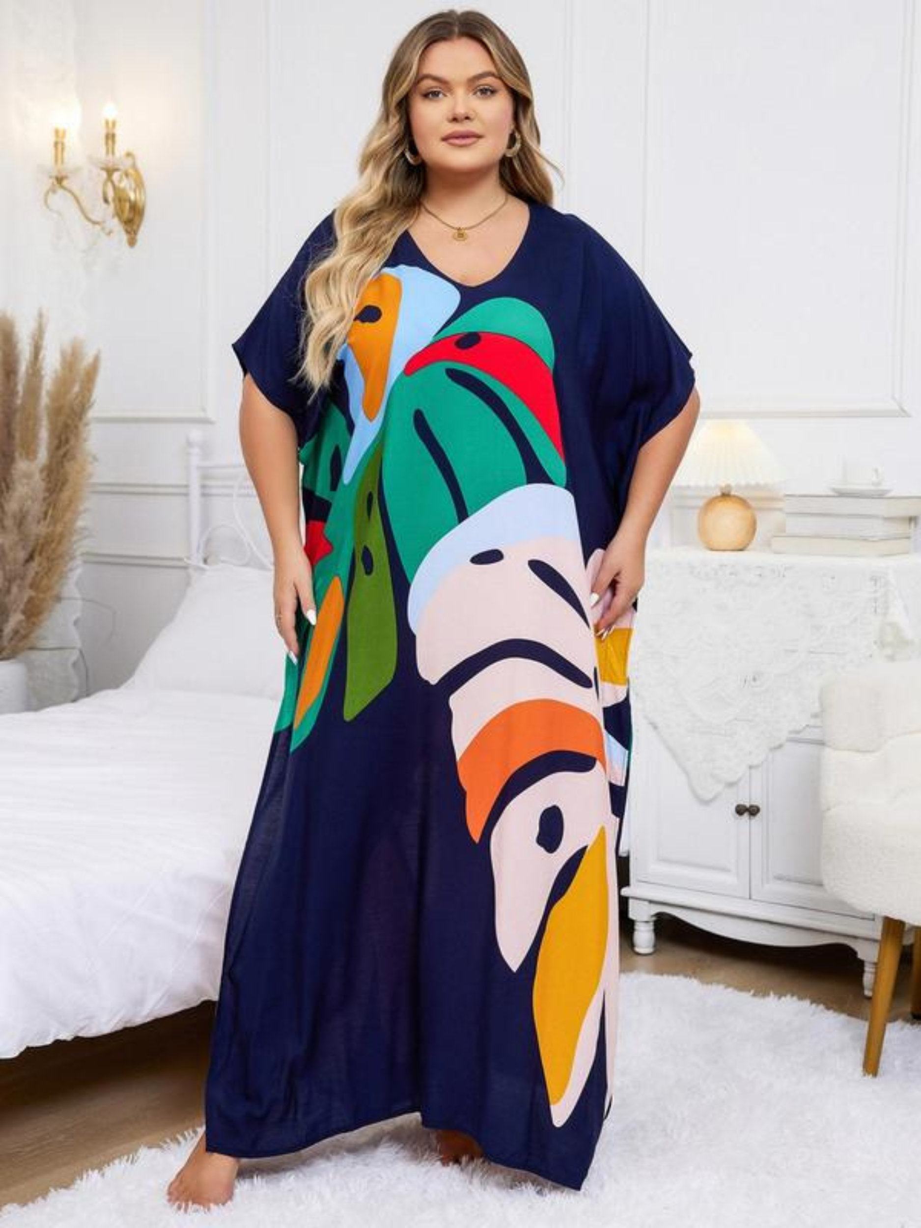 Evalina Plus Size Kaftan Dress