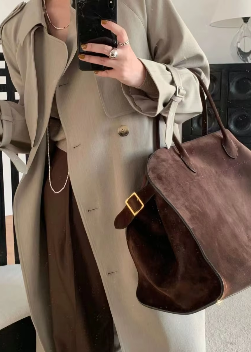 Elinda Suede Shoulder Bag