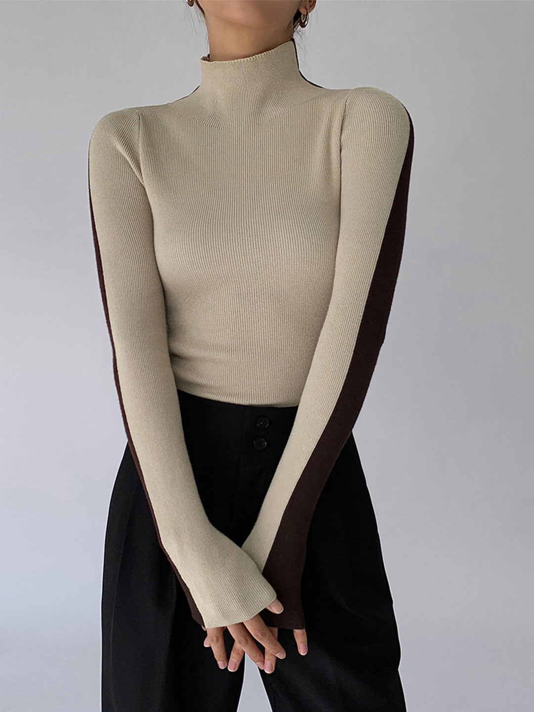 Roxy Two Tone Long Sleeve Knit Top