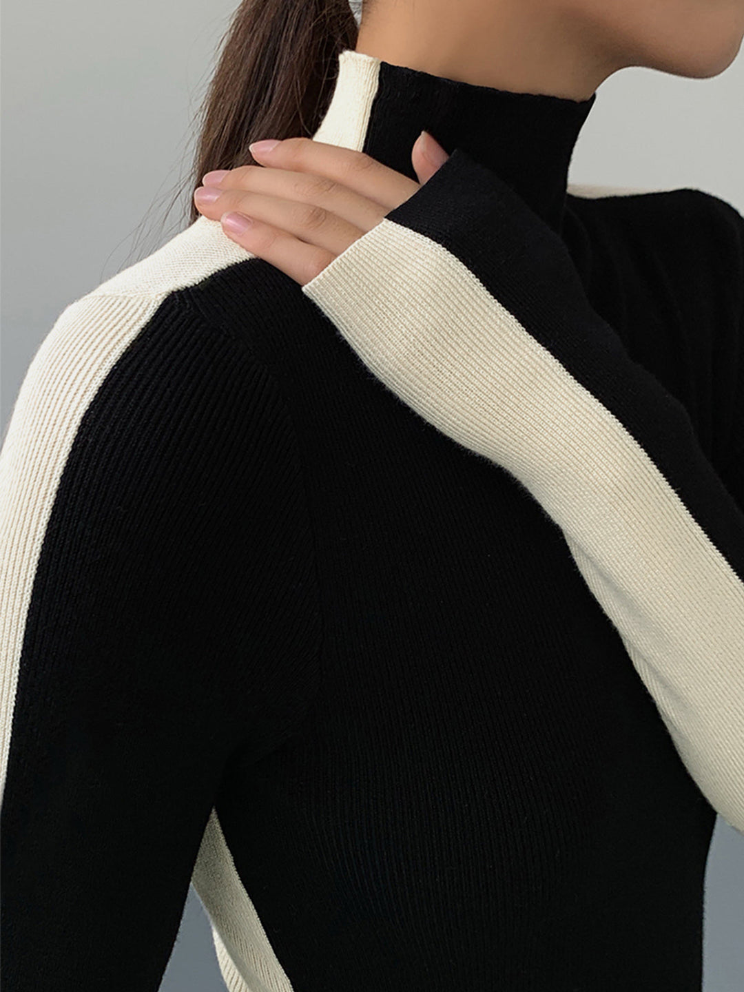 Roxy Two Tone Long Sleeve Knit Top