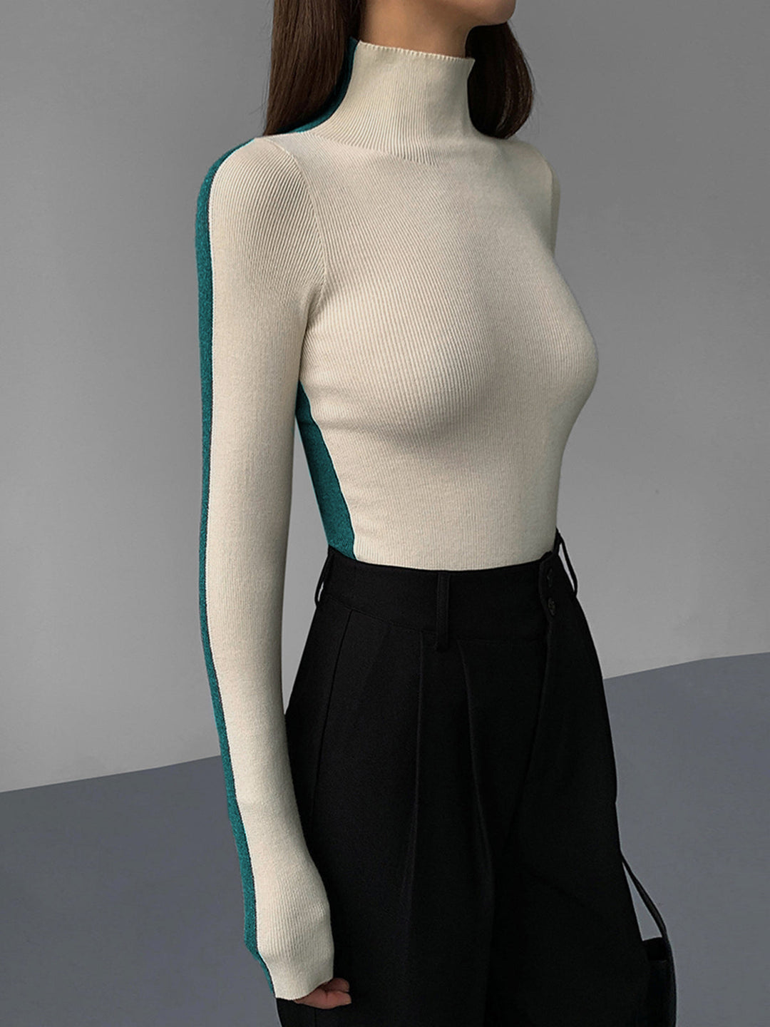 Roxy Two Tone Long Sleeve Knit Top