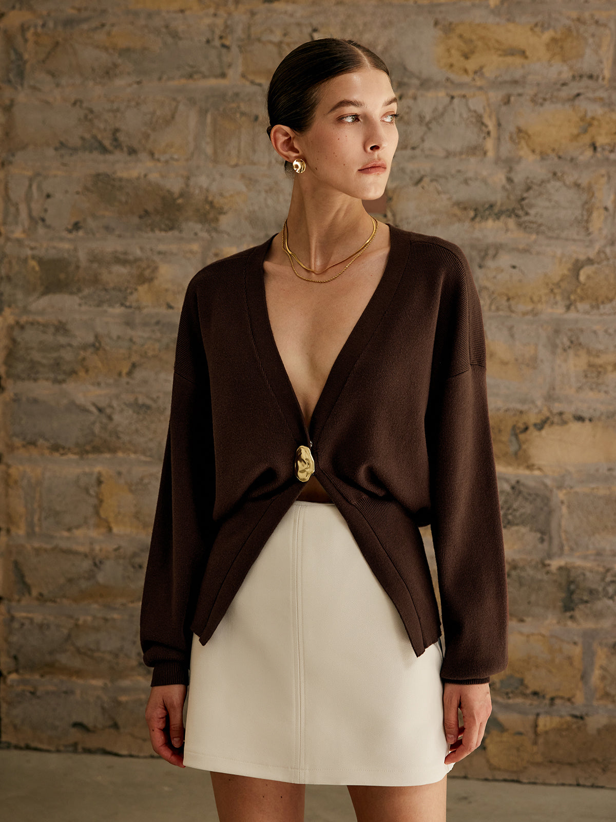 Emelia Golden Button Cardigan