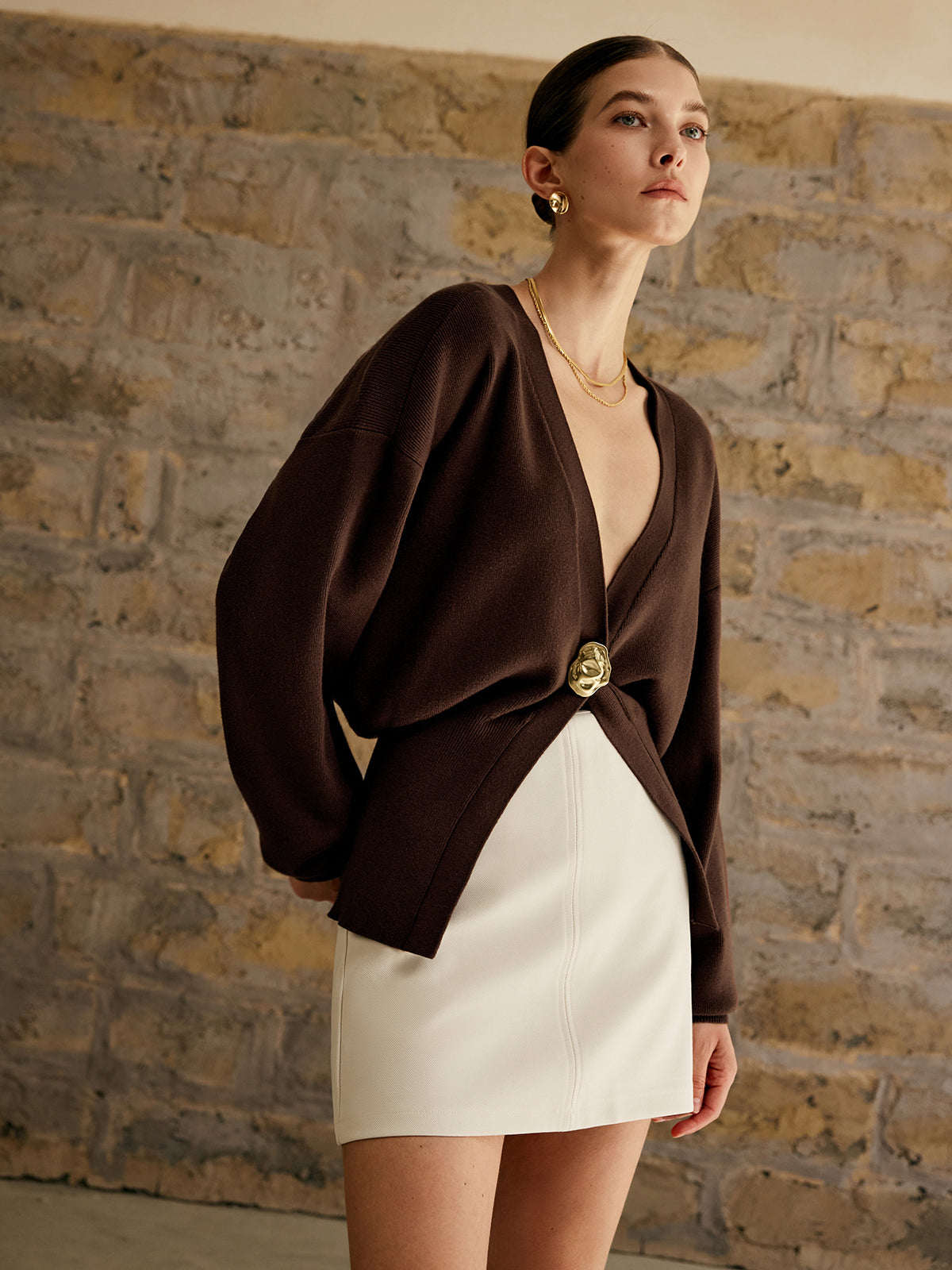 Emelia Golden Button Cardigan