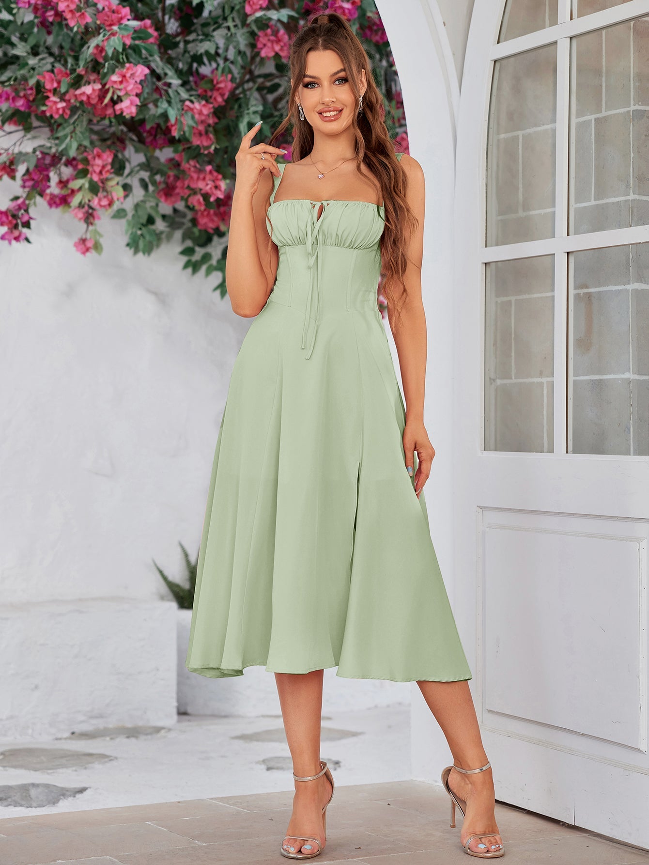 Jacklynn Ruched Midi Dress