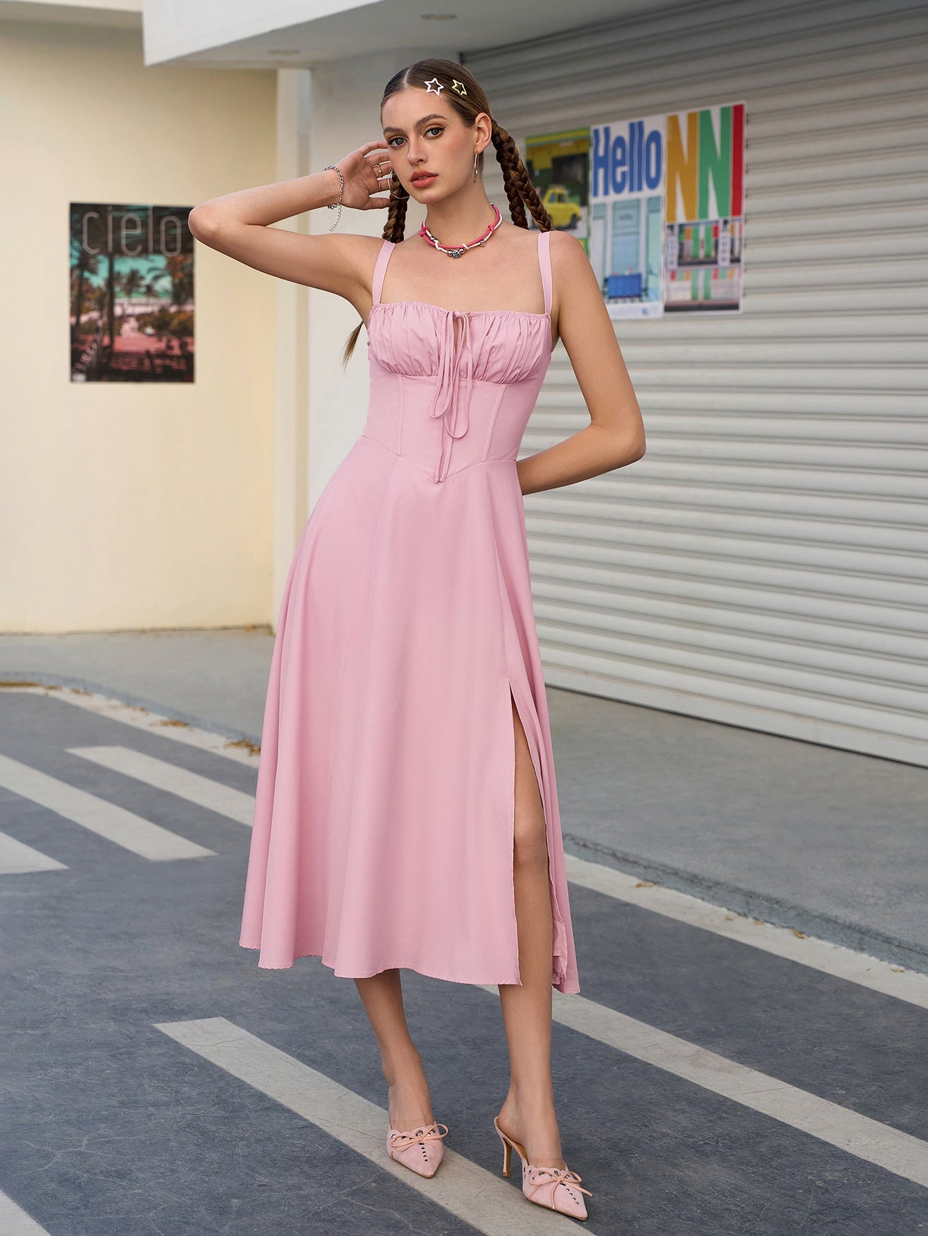 Jacklynn Ruched Midi Dress
