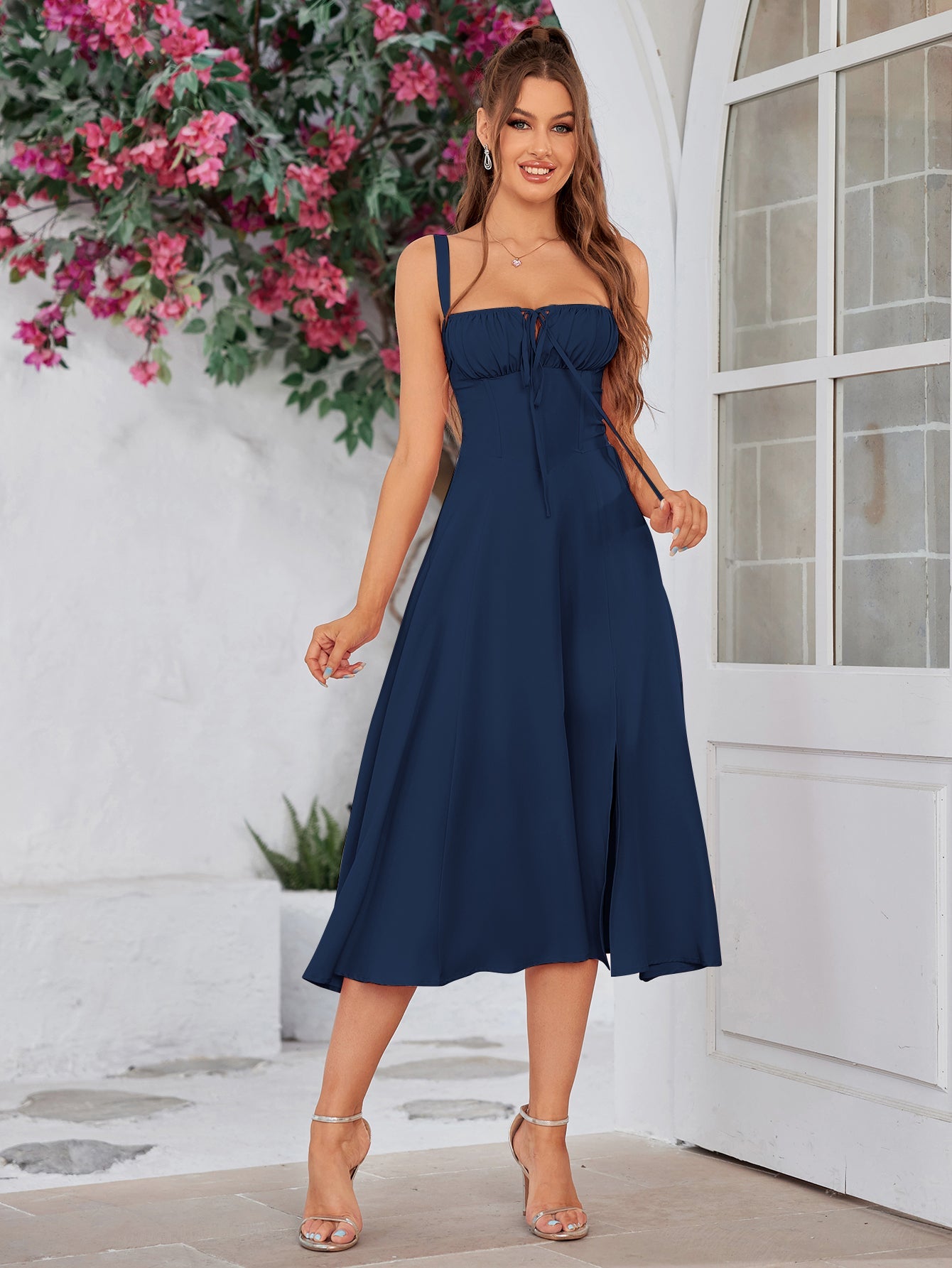 Jacklynn Ruched Midi Dress