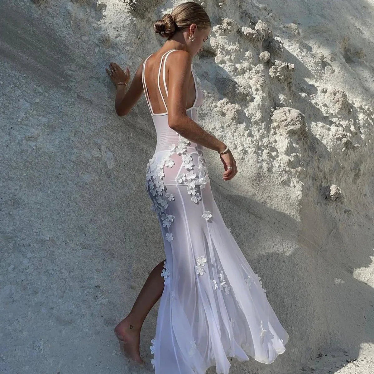 Sandra Mesh Maxi Dress
