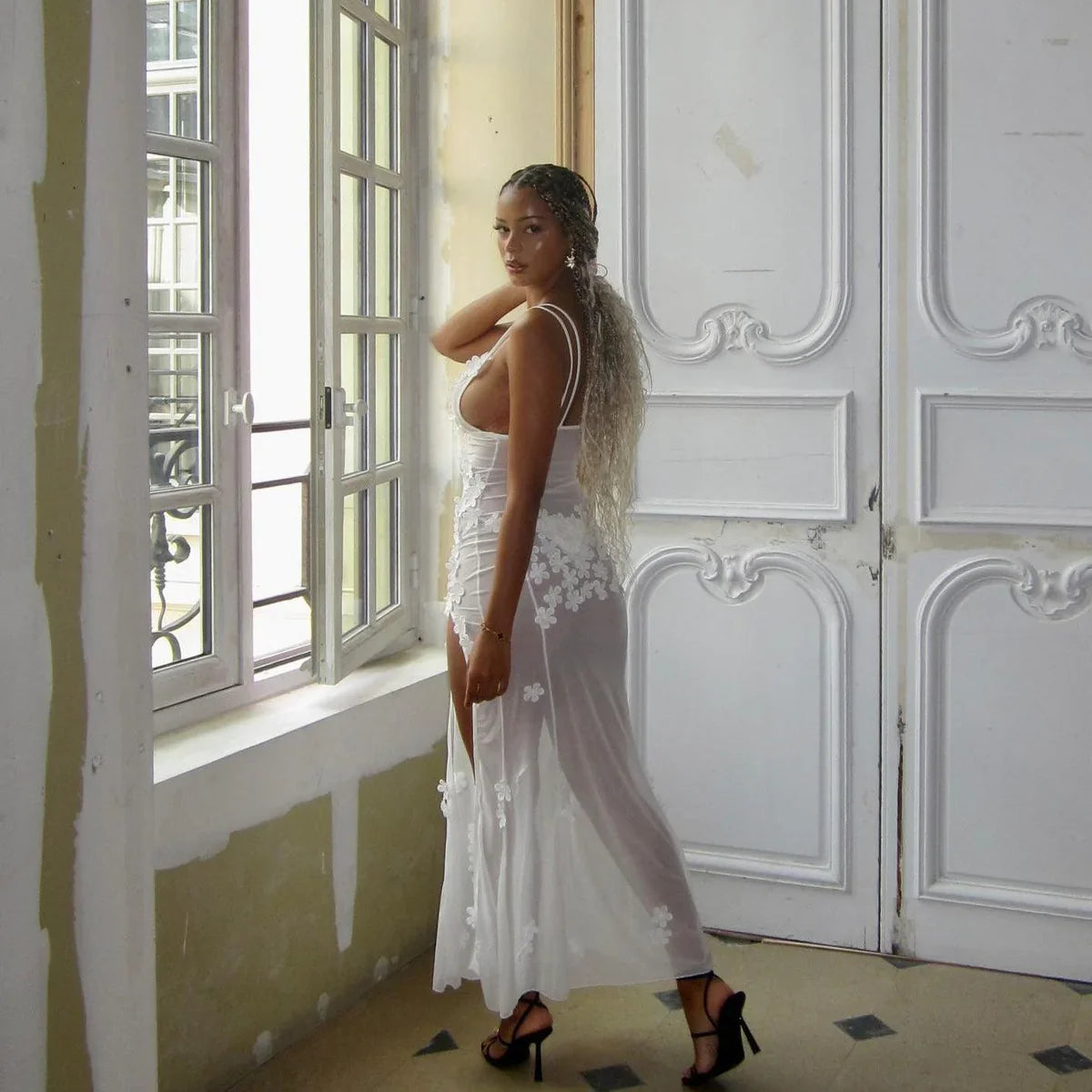 Sandra Mesh Maxi Dress